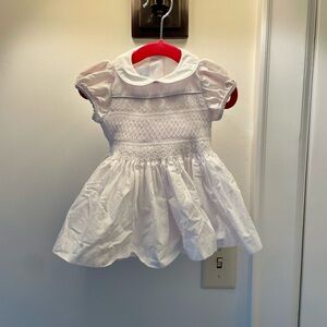 Little English Smocked Emery Dress - White - size 6 months